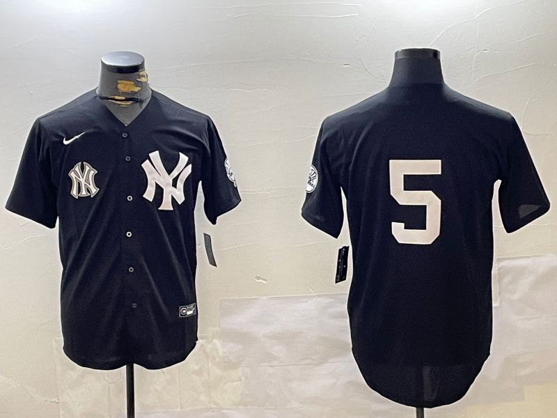 Men New York Yankees #5 No Name Black Fashion Game Nike 2024 MLB Jersey style 2->new york yankees->MLB Jersey